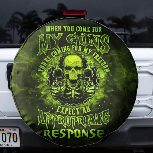 When You Come For My G Green Skull Spare Tire Cover