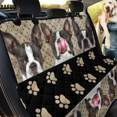 Boston Terrier Pet Dog Seat Covers For Fan Gifts For Car