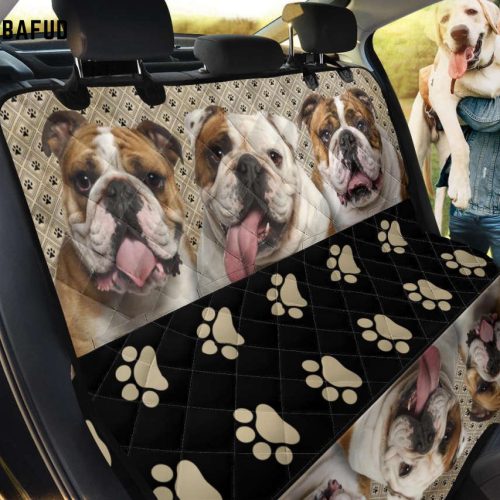 Bulldog Pet Dog Seat Covers For Fan Gifts For Car