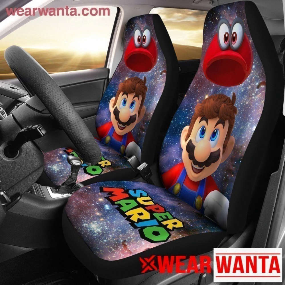 Super Mario Around Galaxy Car Seat Covers For Fan Gifts MN05