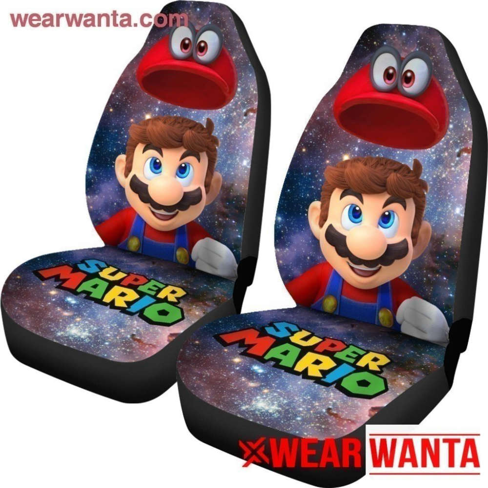Super Mario Around Galaxy Car Seat Covers For Fan Gifts MN05