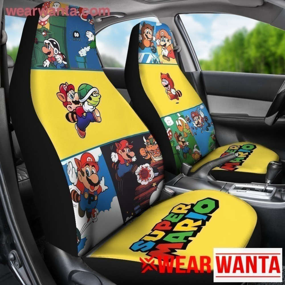 Super Mario Bros Original Ver Car Seat Covers For Fan Gifts MN05