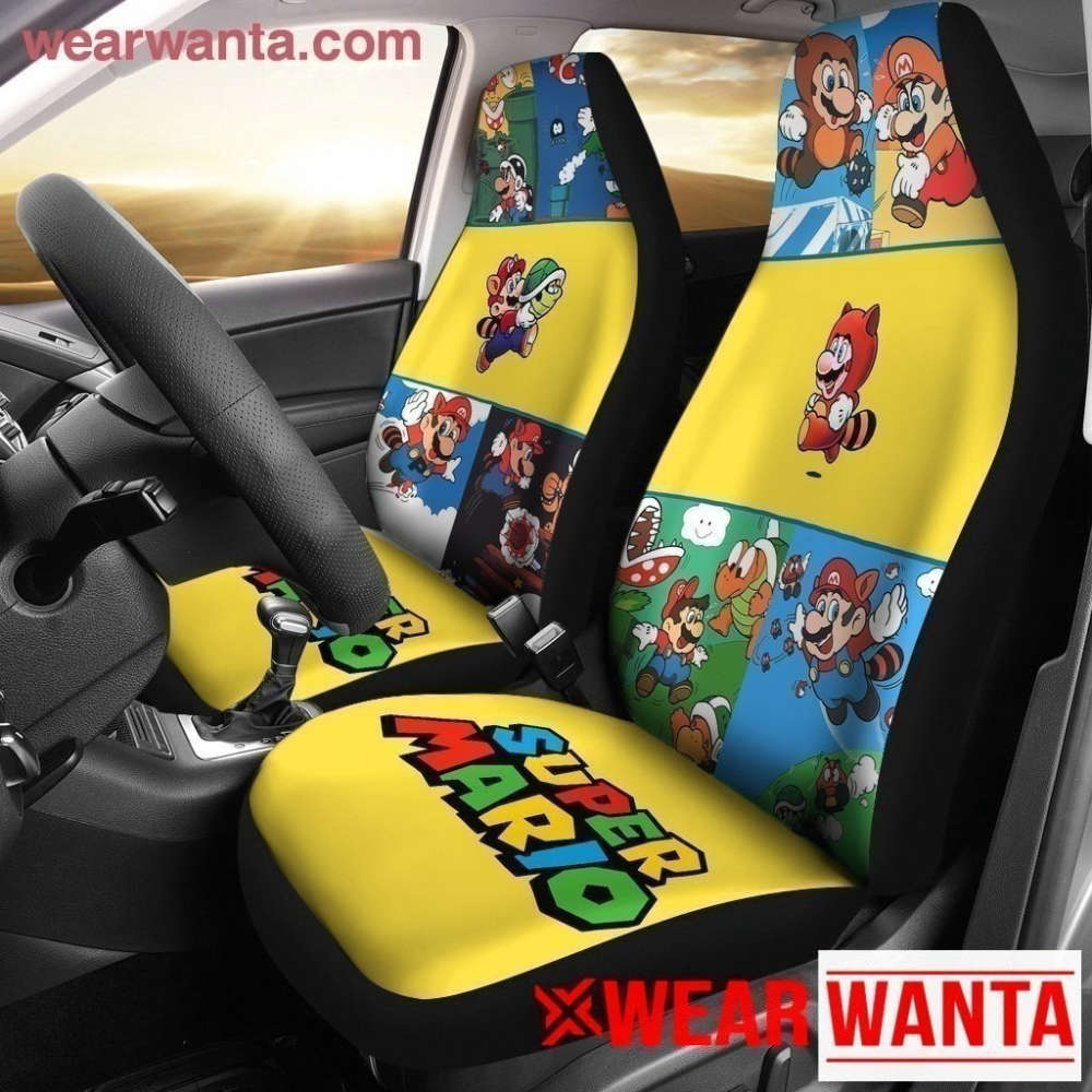 Super Mario Bros Original Ver Car Seat Covers For Fan Gifts MN05