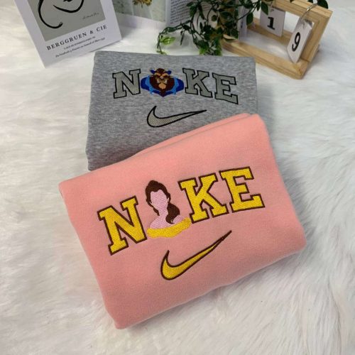 Bella and The Beast Matching Embroidered Crewneck T-Shirt, Sweatshirt for Men Women Shirt