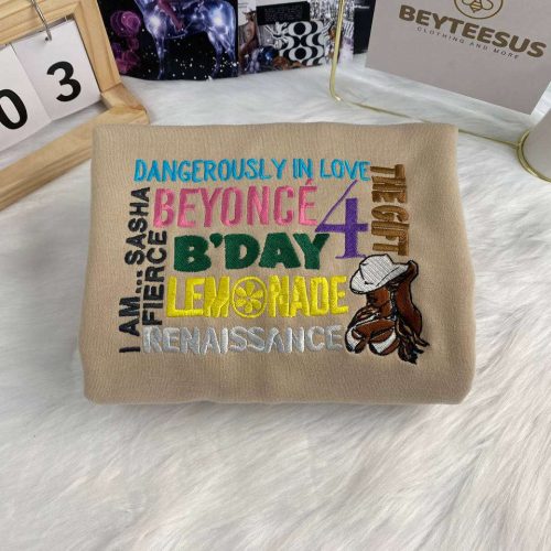 Beyonce Full Album Embroidered Crewneck T-Shirt, Sweatshirt for Men Women Shirt, Gift for Men Women