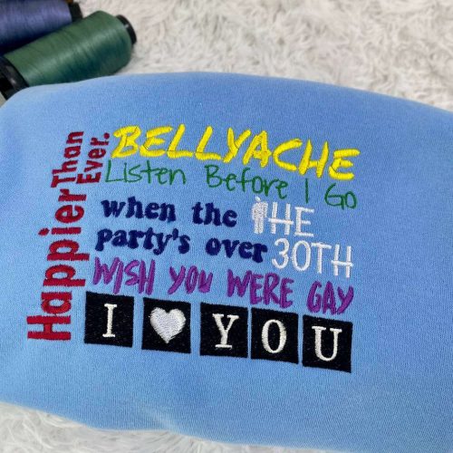 Billie Eilish Songs Embroidered Crewneck T-Shirt, Sweatshirt for Men Women Shirt