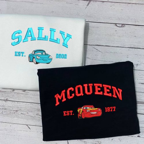 Cars Mcqueen and Sally Embroidered Sweatshirt: Trending Cartoon Couple Christmas Crewneck Perfect Christmas Gift – ECT003-005 Cars Mcqueen and Sally Embroidered Sweatshirt: Trending Cartoon Couple Christmas Crewneck Perfect Christmas Gift – ECT003-005