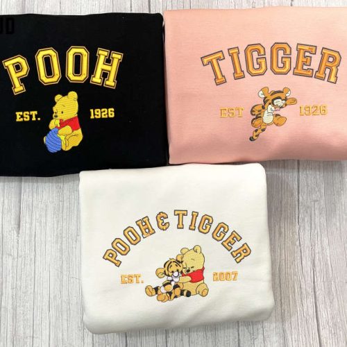 Winnie the Pooh Embroidered Cartoon Sweatshirt – Trending Vintage Crewneck & Hoodie ECT008-010 Winnie the Pooh Embroidered Cartoon Sweatshirt – Trending Vintage Crewneck & Hoodie ECT008-010