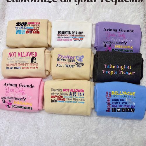 Custom Embroidered Crewneck T-Shirt, Sweatshirt for Men Women Songs (Albums) Shirt