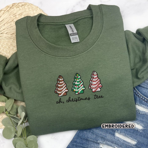 Debbie Cake Embroidered Crewneck T-Shirt, Sweatshirt for Men Women Christmas Shirt, Gift for Men Women