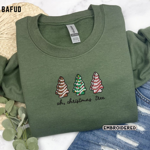 Debbie Cake Embroidered Crewneck T-Shirt, Sweatshirt for Men Women Christmas Shirt, Gift for Men Women