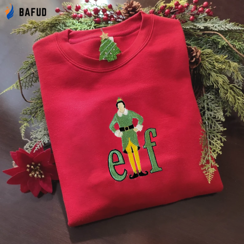 Elf Embroidered Crewneck T-Shirt, Sweatshirt for Men Women Sweatshirt