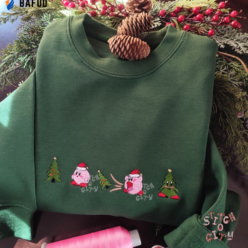 Embroidered Crewneck T-Shirt, Sweatshirt for Men Women Pinky Character Inspired Shirt