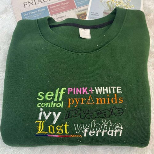 Frank Ocean Songs Embroidered Crewneck T-Shirt, Sweatshirt for Men Women Shirt, Gift for Men Women