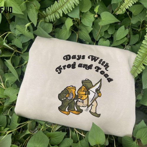 Frog and Toad Together Embroidered Sweatshirt: Vintage Classic Book Shirt Retro Frog & Bookworm Gift For Her Frog and Toad Together Embroidered Sweatshirt: Vintage Classic Book Shirt Retro Frog & Bookworm Gift For Her