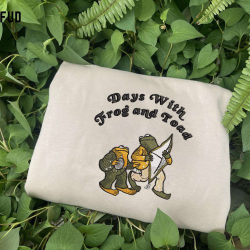 Frog and Toad Together Embroidered Sweatshirt: Vintage Classic Book Shirt Retro Frog Shirt – Perfect Gift for Her!