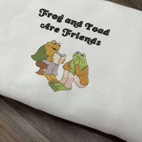 Vintage Frog and Toad Together Embroidered Sweatshirt: Classic Retro Book Shirt Perfect Gift For Her – ESH216