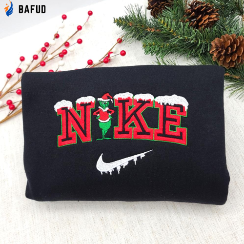 Grinches Christmas Snow Embroidered Crewneck T-Shirt, Sweatshirt for Men Women Sweatshirt, Gift for Men Women