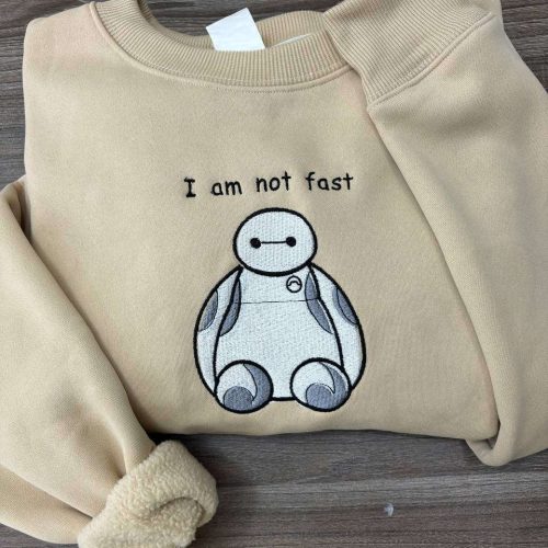 Tigger Cartoon Sweatshirt – Winnie-the-Pooh Embroidered Shirt for Friends – ESH122 I Am Not Fast Baymax Embroidered Sweater - Vintage Cartoon Crewneck Gift for Him EH439
