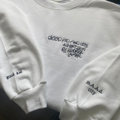 Kendrick Lamar personalized Embroidered Crewneck T-Shirt, Sweatshirt for Men Women Shirt, Gift for Men Women