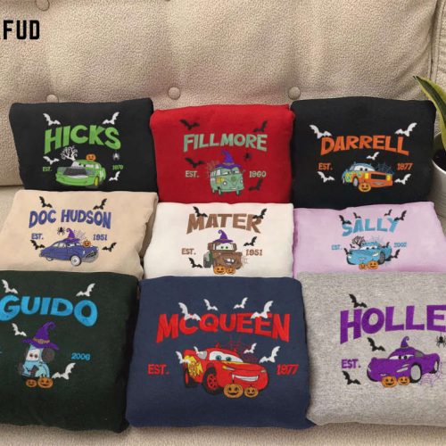 Spooktacular Mcqueen and Friends Halloween Matching Shirt – Nightmare Mcqueen Mater Cars Movie – Perfect Halloween Gift! ESH689-697