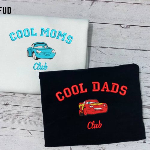 Mcqueen Cool Dads & Sally Cool Moms Club Sweatshirt: Cartoon Couple Crewneck Embroidered Mother s Day Gift Mcqueen Cool Dads & Sally Cool Moms Club Sweatshirt: Cartoon Couple Crewneck Embroidered Mother s Day Gift