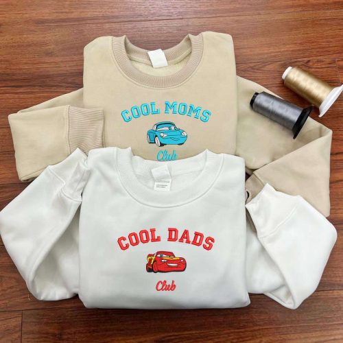 Mcqueen Cool Dads & Sally Cool Moms Club Sweatshirt – Cartoon Couple Crewneck Mother s Day Gift