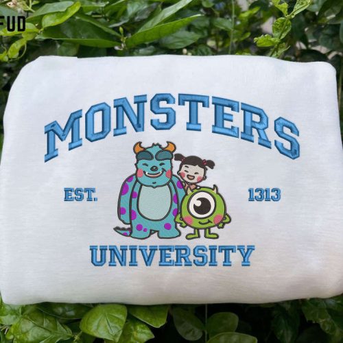 Get Trendy Monster s University Crewneck Sweatshirts Disney Movie Shirts Embroidered & Hoodie Options ECL123 Get Trendy Monster s University Crewneck Sweatshirts Disney Movie Shirts Embroidered & Hoodie Options ECL123
