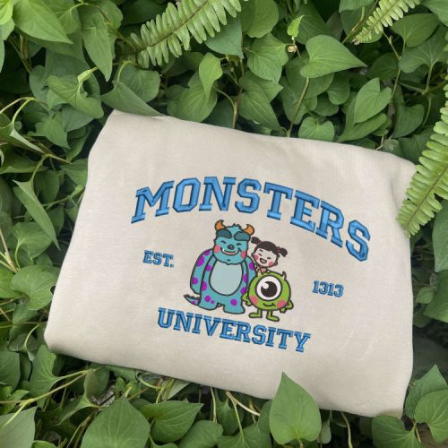Get Trendy Monster s University Crewneck Sweatshirts Disney Movie Shirts Embroidered & Hoodie Options ECL123 Get Trendy Monster s University Crewneck Sweatshirts Disney Movie Shirts Embroidered & Hoodie Options ECL123