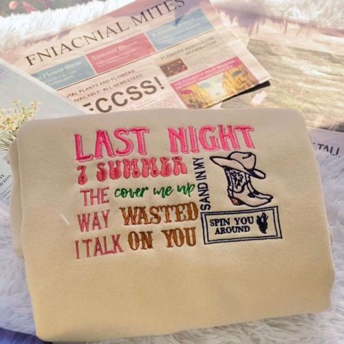 Morgan Wallen Songs Embroidered Crewneck T-Shirt, Sweatshirt for Men Women Shirt, Gift for Men Women