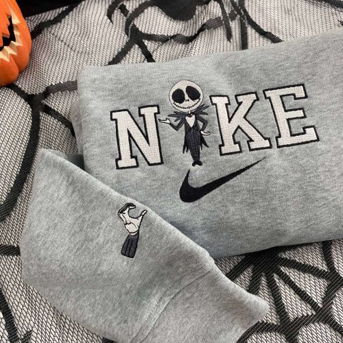 Nike Jack Skellington Embroidered Crewneck T-Shirt, Sweatshirt for Men Women Shirt Nike Jack Skellington Embroidered Crewneck T-Shirt, Sweatshirt for Men Women Shirt