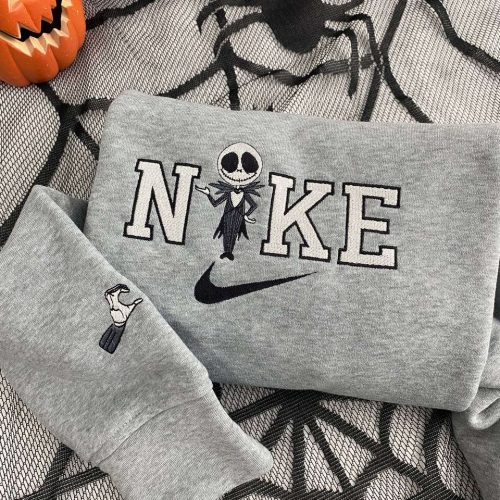 Nike Jack Skellington Embroidered Crewneck T-Shirt, Sweatshirt for Men Women Shirt, Gift for Men Women