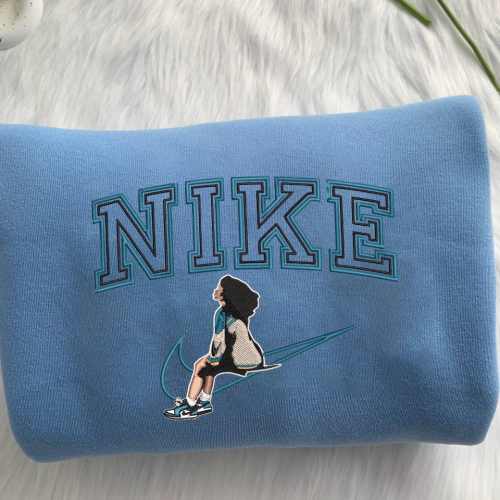 Nike SZA With Nike Shoes Embroidered Crewneck T-Shirt, Sweatshirt for Men Women Shirt