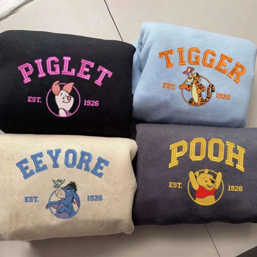 Pooh and Friends Embroidered Sweatshirt – Winnie-the-Pooh Tigger Piglet Eeyore – Cartoon Shirt Perfect Gift For Friends Bear Shirt Pooh and Friends Embroidered Sweatshirt – Winnie-the-Pooh Tigger Piglet Eeyore – Cartoon Shirt Perfect Gift For Friends Bear Shirt