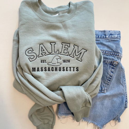 Salem Est 1626 Embroidered Crewneck T-Shirt, Sweatshirt for Men Women Shirt, Gift for Men Women