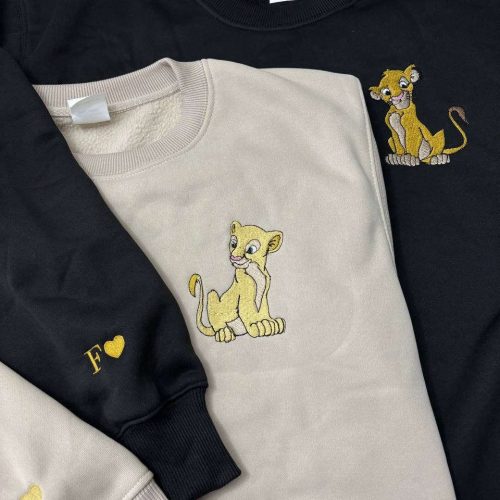 Simba and Nala Embroidered Sweatshirts – Trending Lion King Couple Shirts for Valentine s Perfect Gift for Love – EH345-346 L H C Simba and Nala Embroidered Sweatshirts – Trending Lion King Couple Shirts for Valentine s Perfect Gift for Love – EH345-346 L H C