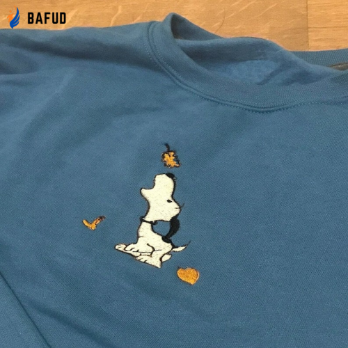 Boo Snoopy Hugging Woodstock Pumpkin Autumn Leaves Embroidered Crewneck T-Shirt, Sweatshirt for Men Women Shirt Snoopy Autumn Leaves Embroidered Crewneck T-Shirt, Sweatshirt for Men Women Shirt