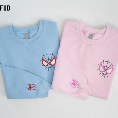 Spider Couple Embroidered Sweater – Trending Valentine Cartoon Sweatshirt EH477-478 L H Spider Couple Embroidered Sweater – Trending Valentine Cartoon Sweatshirt EH477-478 L H