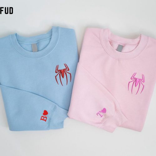 Spider Couple Embroidered Sweater – Trending Valentine Cartoon Sweatshirt EH520-521 L H C Spider Couple Embroidered Sweater – Trending Valentine Cartoon Sweatshirt EH520-521 L H C