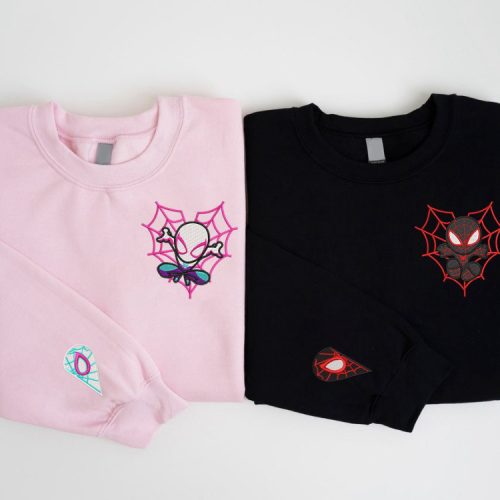 Spider Couple Embroidered Sweater Cartoon Valentine Sweatshirt Trending Crewneck Spiderman ESH083-084 L H Spider Couple Embroidered Sweater Cartoon Valentine Sweatshirt Trending Crewneck Spiderman ESH083-084 L H