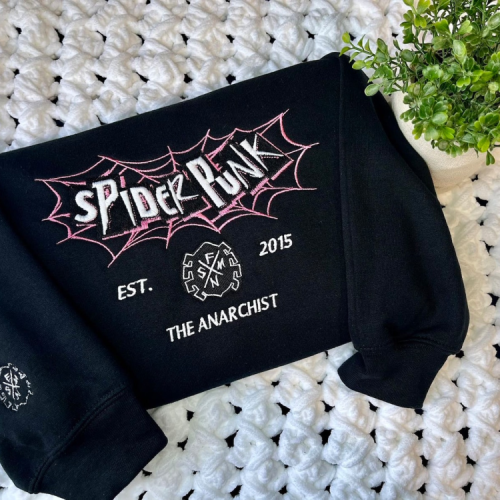 Spider Punk Across Universe Embroidered Crewneck T-Shirt, Sweatshirt for Men Women Shirt, Gift for Men Women