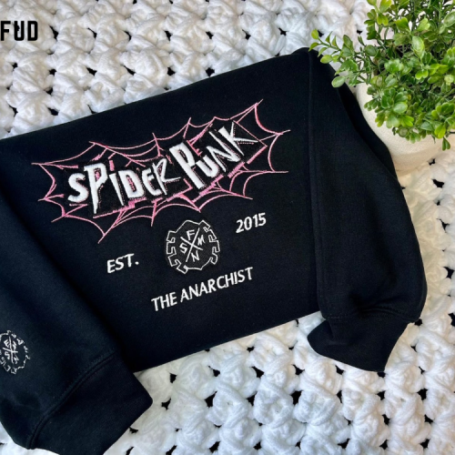 Spider Punk Across Universe Embroidered Crewneck T-Shirt, Sweatshirt for Men Women Shirt, Gift for Men Women