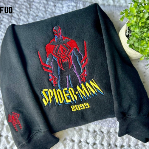 Superhero Peter Parker Spiderman Embroidered Crewneck T-Shirt, Sweatshirt for Men Women Sweatshirt, Gift for Men Women Spiderman Miguel O’Hara, 2099, Embroidered Crewneck T-Shirt, Sweatshirt for Men Women Shirt, Gift for Men Women