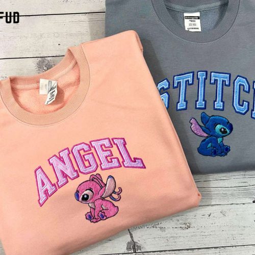 Winnie the Pooh Embroidered Cartoon Sweatshirt: Trending Vintage Crewneck & Hoodie Perfect for Embroidery Lovers! Stitch Angel Couple Sweater - Trending Cartoon Embroidered Sweatshirt Vintage Crewneck & Embroidery Hoodie