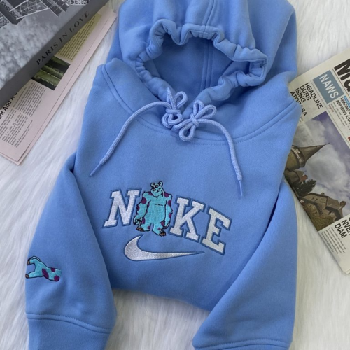 Sulley And Mike Matching Couple Embroidered Crewneck T-Shirt, Sweatshirt for Men Women Sweatshirt, Gift for Men Women