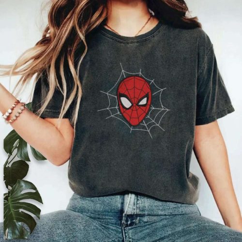 Spiderman Embroidered Tee – Comfort Colors Peter Parker Shirt Marvel Cartoon Birthday Gift – ESH076 Spiderman Embroidered Tee – Comfort Colors Peter Parker Shirt Marvel Cartoon Birthday Gift – ESH076