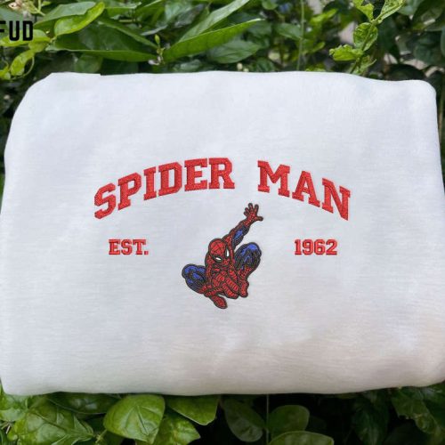 Superhero Spiderman Embroidered Shirt & Sweatshirts: Trending Crewneck Spiderman Shirt Embroidery Hoodie EH269 Superhero Spiderman Embroidered Shirt & Sweatshirts: Trending Crewneck Spiderman Shirt Embroidery Hoodie EH269