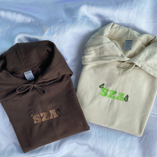 SZA Butterfly Embroidered Crewneck T-Shirt, Sweatshirt for Men Women Shirt, Gift for Men Women