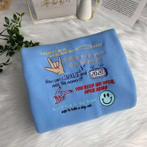 SZA SOS Favorite Lyric Songs Embroidered Crewneck T-Shirt, Sweatshirt for Men Women Shirt