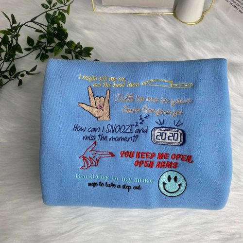 SZA SOS Favorite Lyric Songs Embroidered Crewneck T-Shirt, Sweatshirt for Men Women Shirt